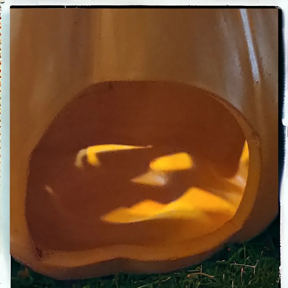 Vtg Ceramic Pumpkin Candle Holder